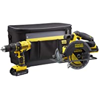 STANLEY FATMAX FMCK462D2S-QW - Taladro percutor y sierra circular 18V con 2 baterías de litio 2Ah y bolsa para…